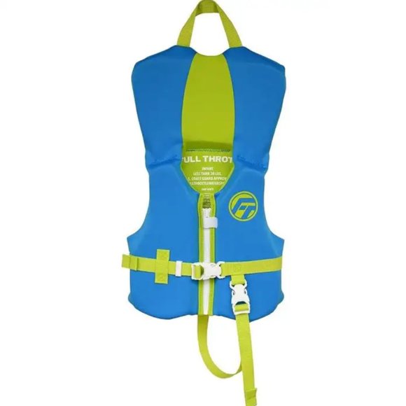 FULL THROTTLE TRADITIONAL DELUXE NEOPRENE INFANT VEST BLUE/GREEN -SEALED NEW! - Picture 1 of 9